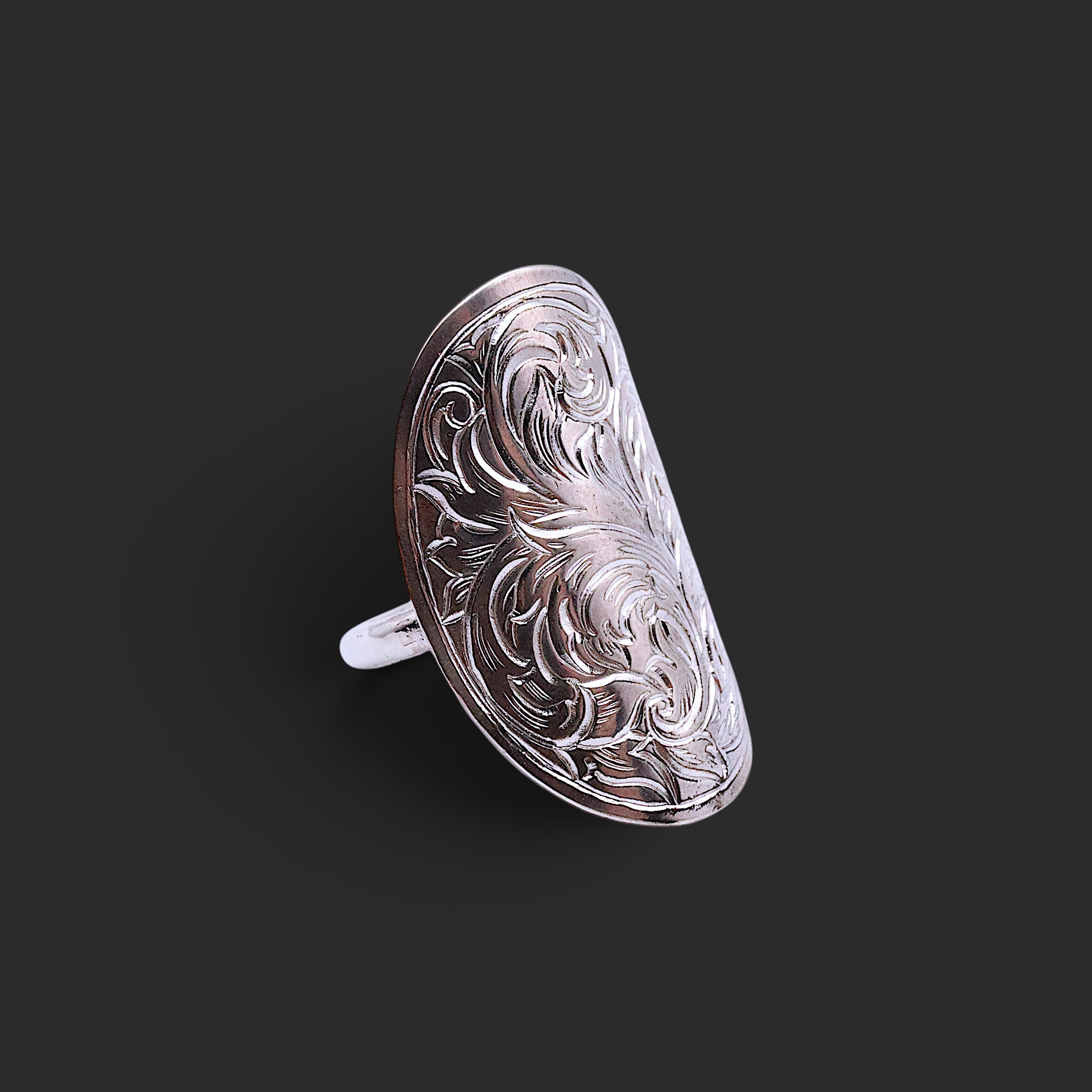 Engraving silver ring