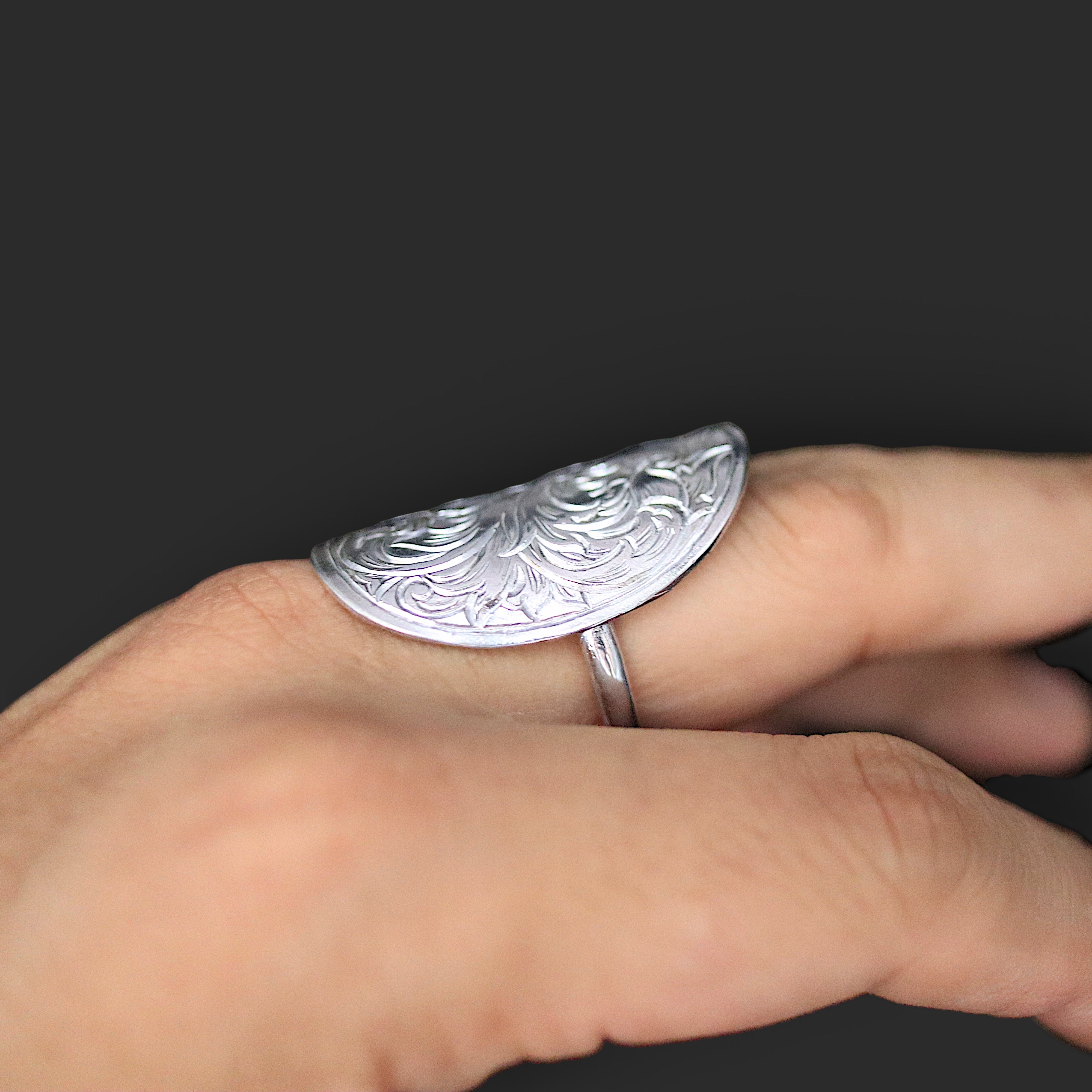 Engraving silver ring