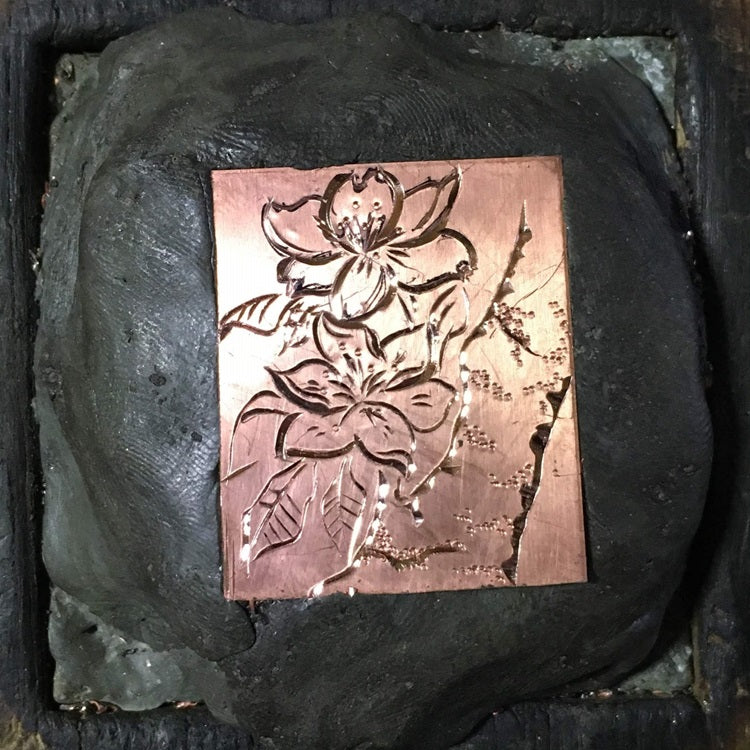 IMULTAの彫金 サンプル 花