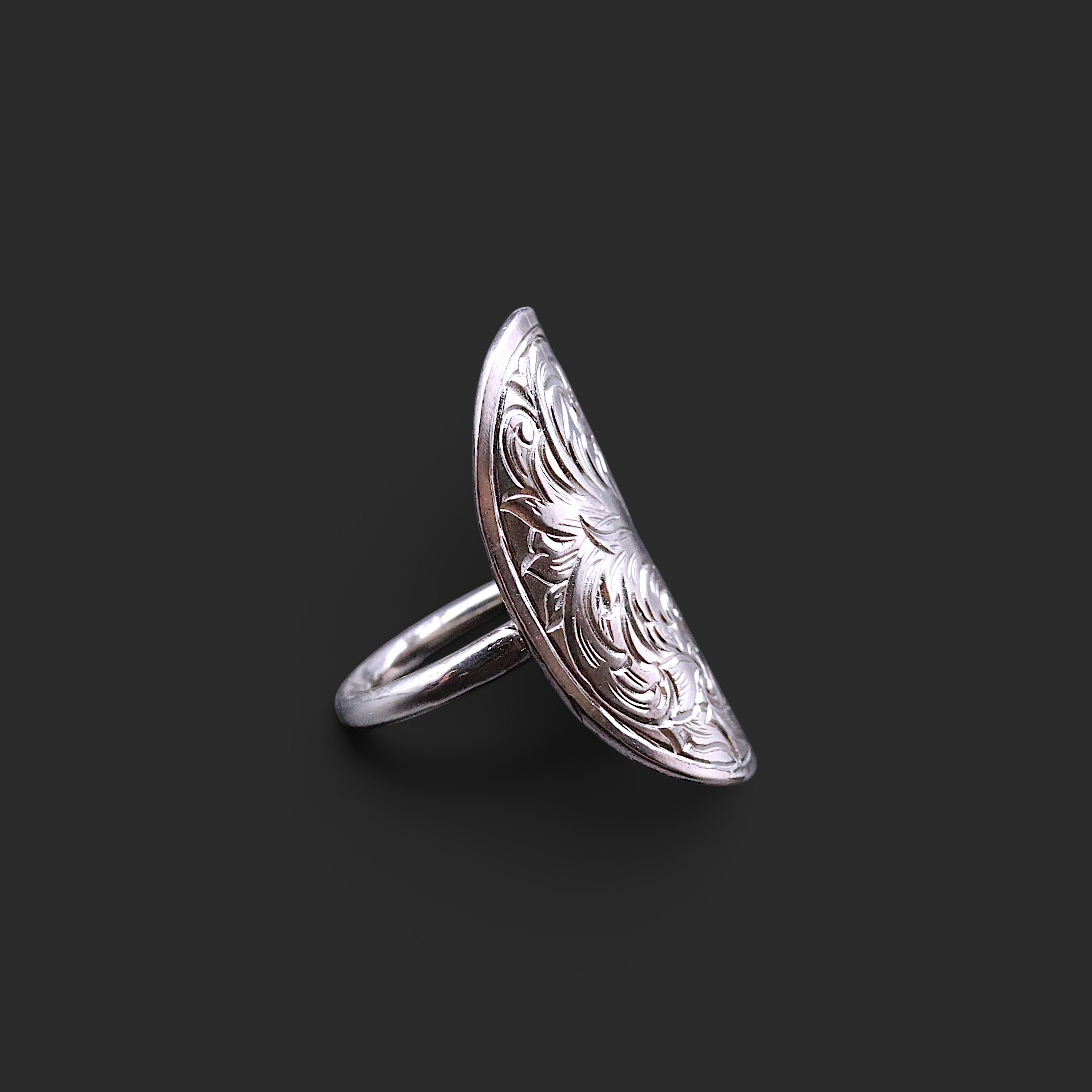 Engraving silver ring