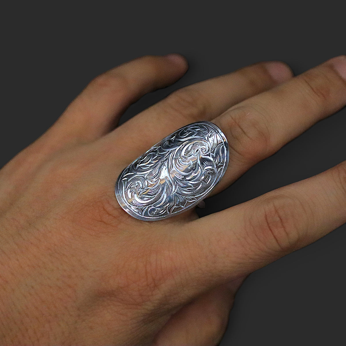 Engraving silver ring