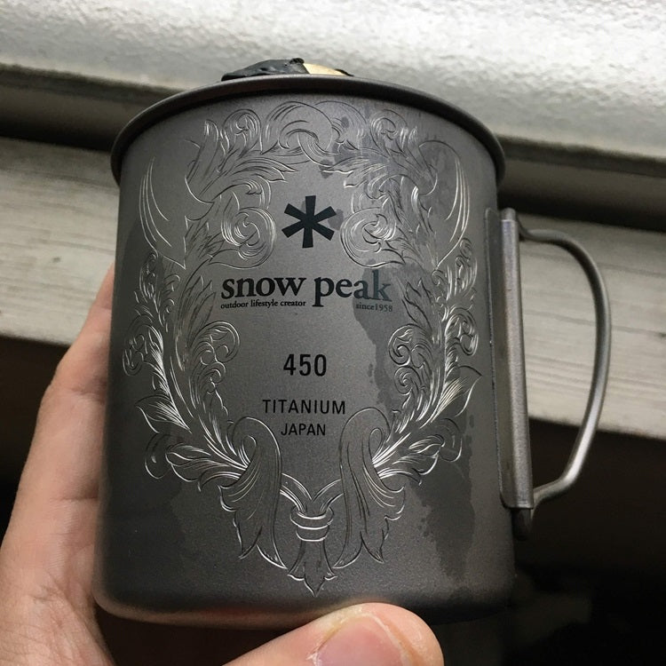 IMULTAの彫金オーダー　マグカップ　スノーピーク