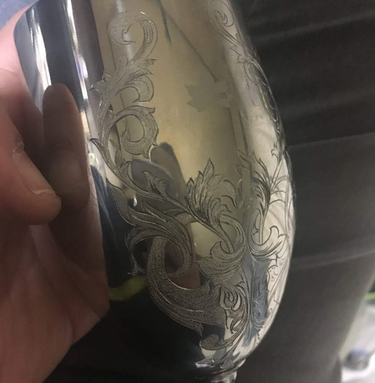 IMULTAの彫金オーダー　ワイングラス　スノーピーク