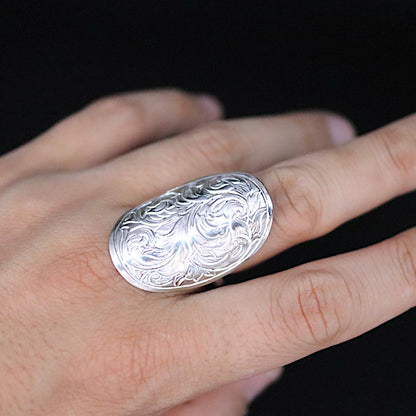 Engraving silver ring