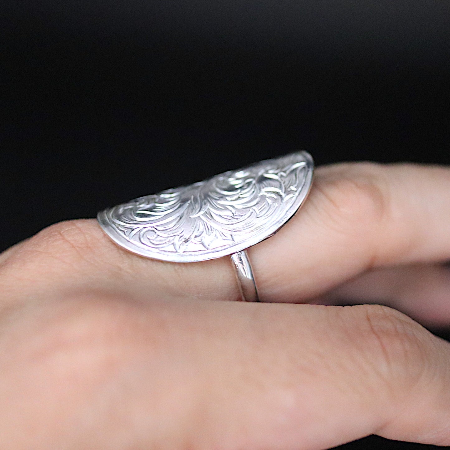 Engraving silver ring