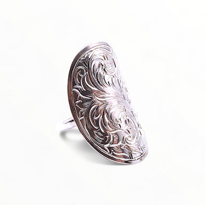 Engraving silver ring