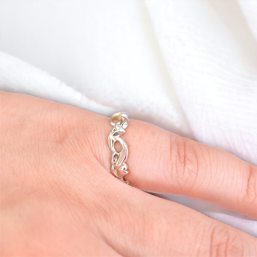 Swirl Silver Ring Stacking Coordinate｜IMULTA Floral Slim Multiple Daily
